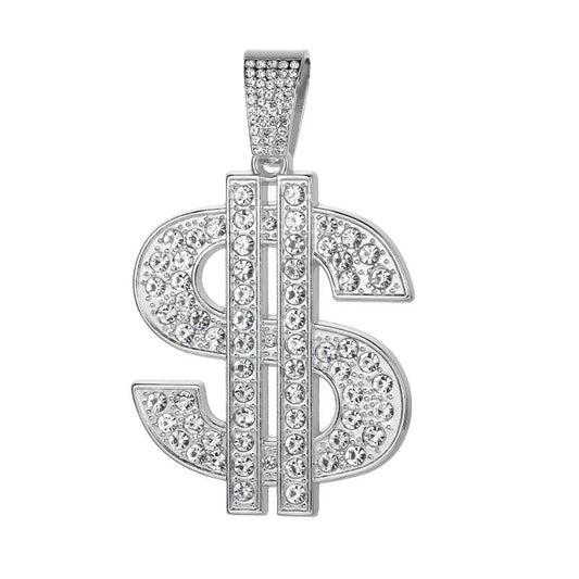 Classic Dollar Sign Pendant Necklace - Silver Pendant Only