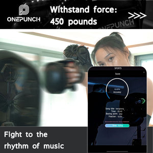 Smart Music Boxing Machine with LED, Electronic Punching Machine with Phone Holder & Boxing Gloves